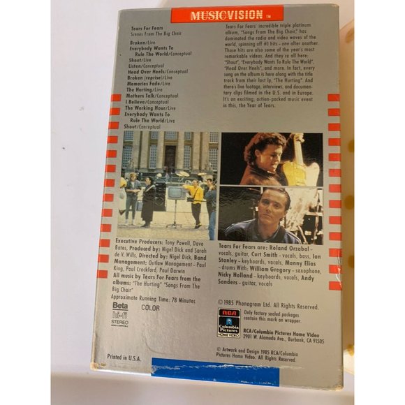 Vintage Tears For Fears Scenes From The Big Chair BETA Tape-Not VHS Rare - Picture 5 of 5